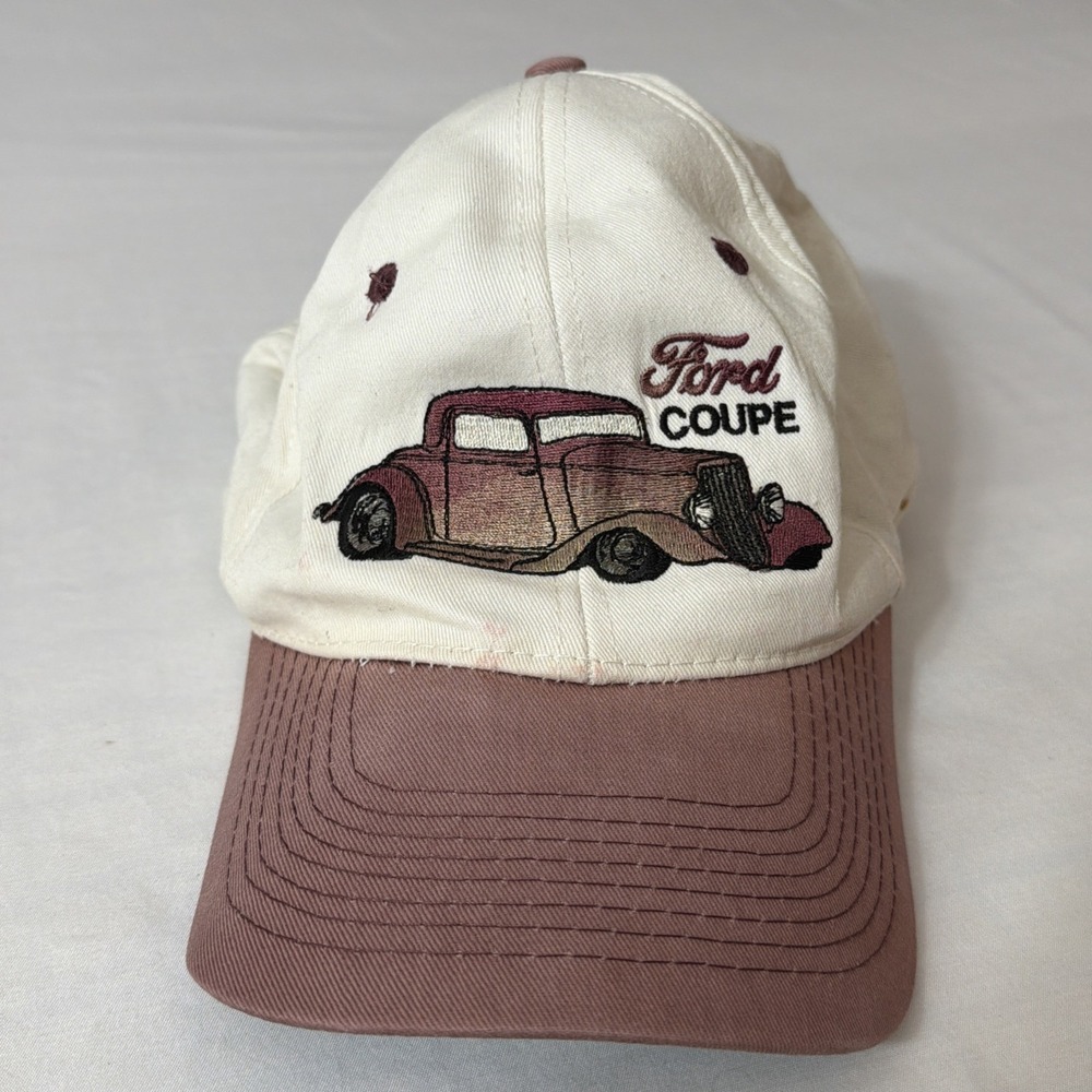 Ford Coupe Snapback Hat Tan One Size Adjustable Embroidered Cobra Caps Cotton